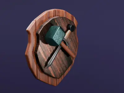 sword ax  shield 3D model