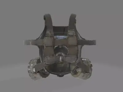 Post Apocalyptic Gas Mask Low-poly 3D model