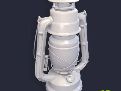 Oil Lamp Low-poly 3D model