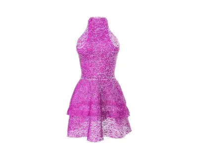 lace dress Low-poly 3D model