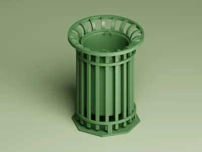 Trash Bin 3D Model Low-poly 3D model