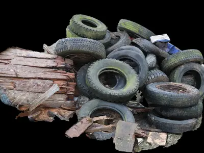 tires old trash pile photogrammetry Low-poly 3D model