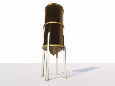 3D Model of a 38 Cubic Meter Industrial Pressure Vessel 3D model