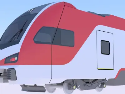 American train and locomotive 3D Model Pack