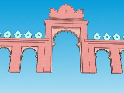 stone jharokha window 3D model