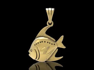 Fish 3d Model Pendant Free 3D print model purchase