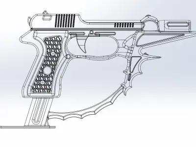 Black Bullet Kagetane Hiruko Guns Basic Models 3D model