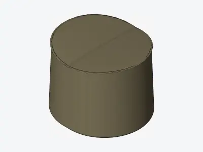 Furniture - Pouf - Contemporary - Number - Oval Small Low-poly 3D model