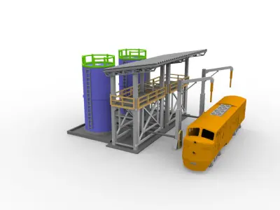 Cargo storage tank model 1 87 HO scale for railway diorama  3D print model