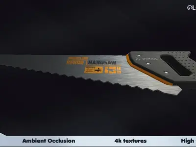 Hand Saw Low-poly 3D model