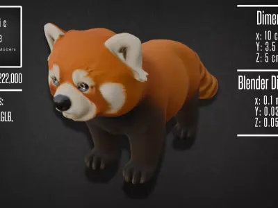 Realistic Red Panda Model 3D model