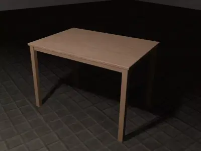 Japanese Antique Table 3D Model Free low-poly 3D model