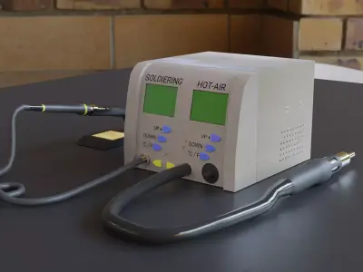 Soldiering station  Low-poly 3D model