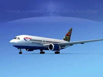 Boeing 767-100 British Airways 2 3D model