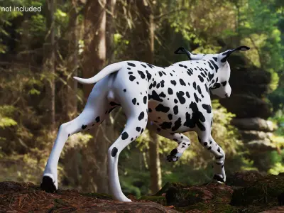 Running Spotted Dalmatian Dog 3D model