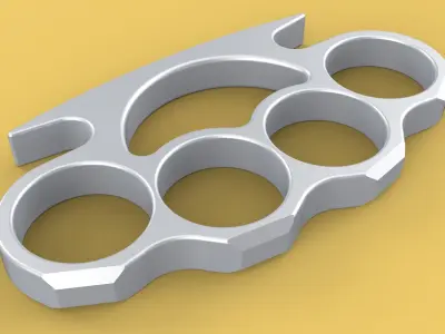 BRASS KNUCKLES KNUCKLE DUSTER SELF DEFENSE FIST LOAD GRIP HAND 3D model