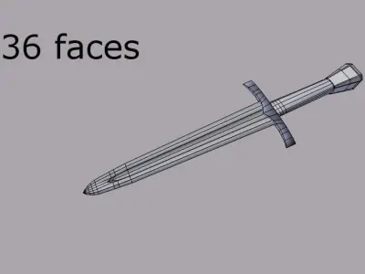 medieval dagger Low-poly 3D model buy