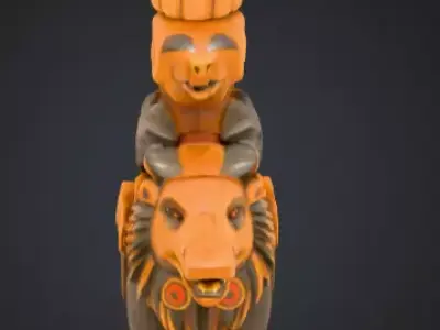 Totem Wilka Ptaka Low-poly 3D model