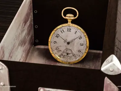 Vintage damaged clock 3D model