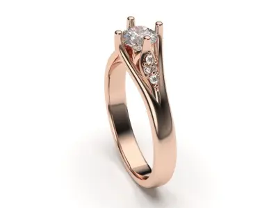 solitaire with ring sizes  8 part S33 3D print model