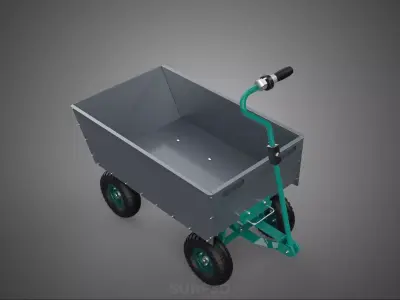WAREHOUSE WORKSHOP GARAGE ELECTRIC TRANSPORT CART TROLLEY WAGON 3D model