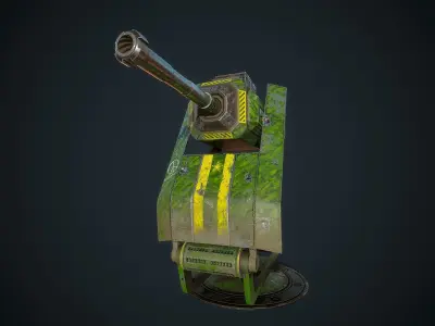 Foldable turret Low-poly 3D model purchase