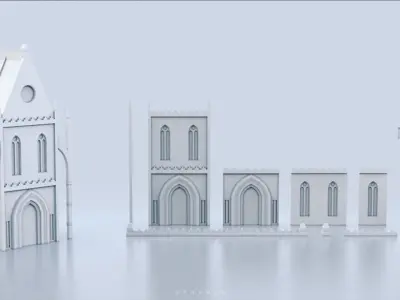 Hatron Catedral  Low-poly 3D model