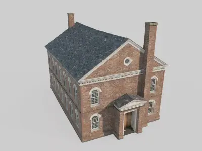 A red-brick office building from the 17th century 3D model
