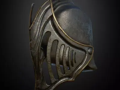HELMET2 Game Ready metal helmet Low-poly 3D model