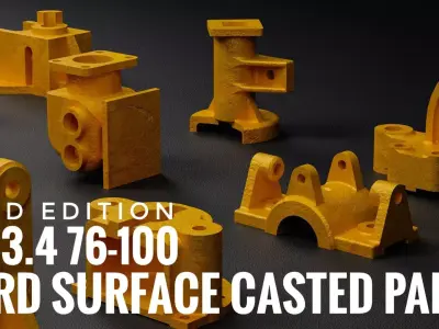 Building Blocks Kit Casted Parts Hard Surface GOLD V10 Low-poly 3D model