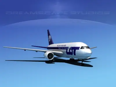 Boeing 767-100 Polish LOT 3D model