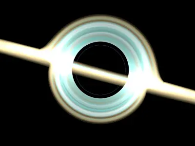 3D Black Hole Model  Exploration of Space-Time Distortion Low-poly 3D model