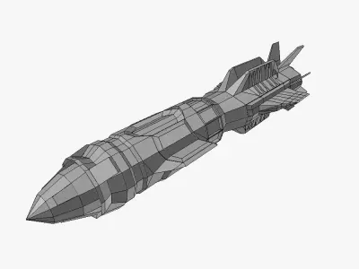 Missile 12 sci-fi low poly Low-poly 3D model