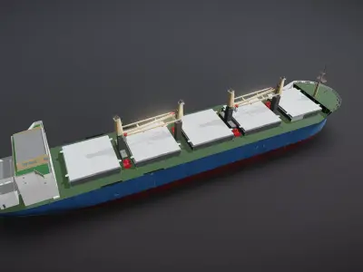 Cargo Ship Low-poly 3D model from CGTrader