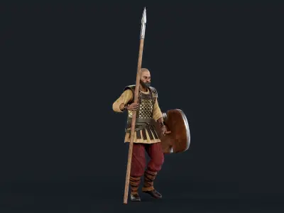 Persian 1 A pose Low-poly character redy for games Low-poly 3D model