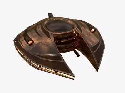 Alien Spaceship UFO D06 Copper - Sci Fi Spacecraft Design Low-poly 3D model