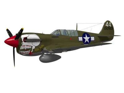Curtiss P-40N Warhawk 3D model