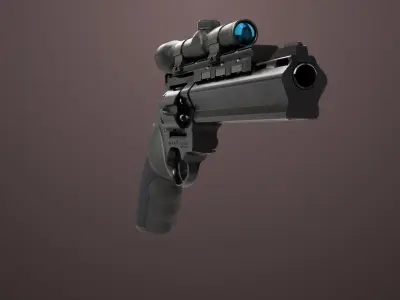Revolver 04 Black Model Taurus Raging All PBR Unity UE Textures Low-poly 3D model