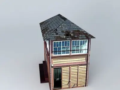 Eco Rail Track Signal Box Old Steam Days Free 3D model