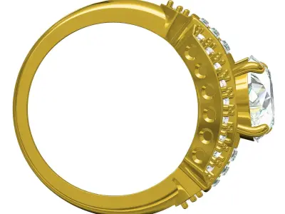 Antique Vintage Style Engagement Ring for Women 3D print model
