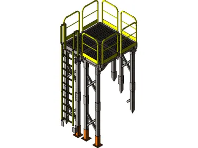 Ladder Platform Low-poly 3D model