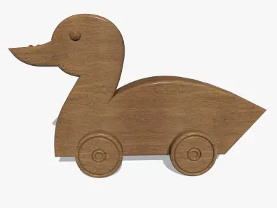 Wooden Toy Duck Low-poly 3D model