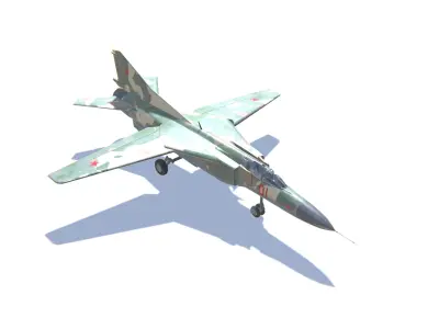 MIG-23 Flogger Jet Fighter Aircraft Low-poly 3D model