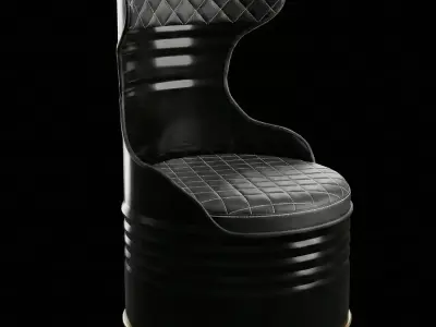  Carbon  Oil Drum Industrial Barrel Lounge Chair toy 3D print model
