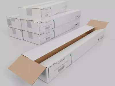 White Cardboard Box R-281 - Rigged and Customizable Low-poly 3D model