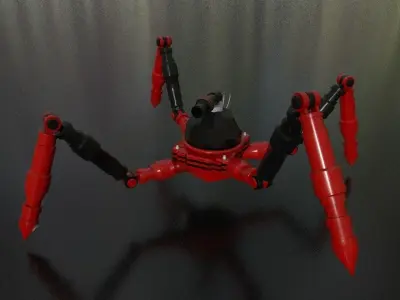 robotic Low-Poly Spider Rigged-Animated model 3D model