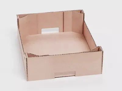 Cardboard Box - Open Transport Crate 3D model