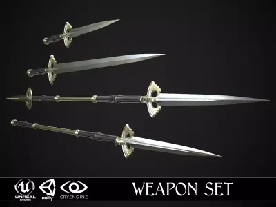 Melee Weapon Set A5 3D Model Pack