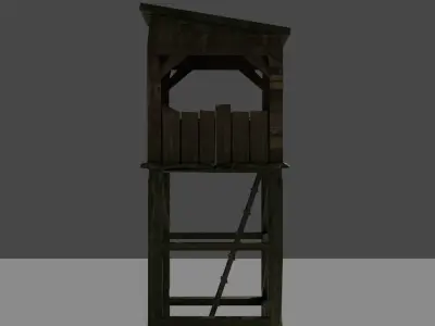 Small Wooden Watch Tower Free low-poly 3D model