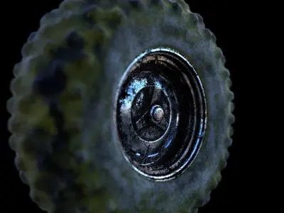 AS - Old and dirty sand Tire 4K 3D model